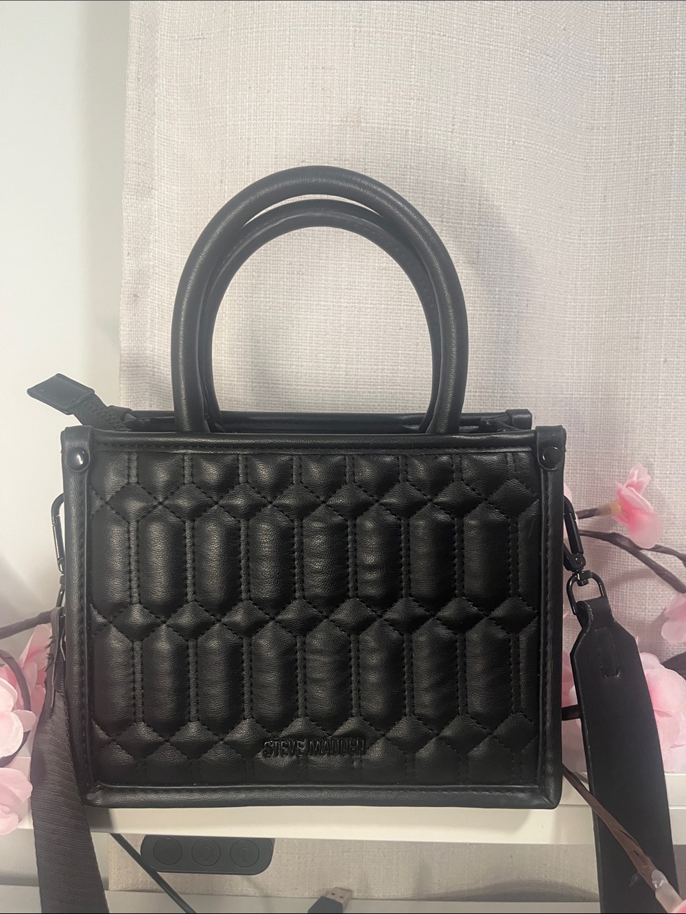 NWOT | Steve Madden Black Quilted Crossbody with Detachable Straps